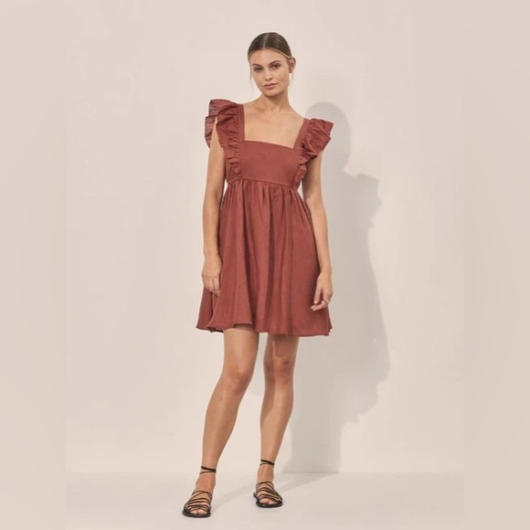 KIVARI Clove Mini Dress in Rust color NWT XS - Picture 1 of 13